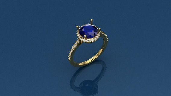 Single Stein schick Design Ring Ringe Schmuck Beste Diamant Engagement Hochzeit Gold großartig druckbar wertvoll Mode Saphir leuchtenden Juwel 3d print model - Mito3D