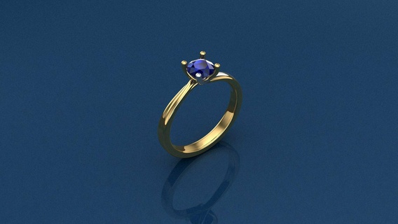 Single Stein Ring 0065 schick Ringe Schmuck Design Beste Diamant Engagement Hochzeit Gold großartig druckbar wertvoll Mode Saphir leuchtenden Juwel 3d print model - Mito3D