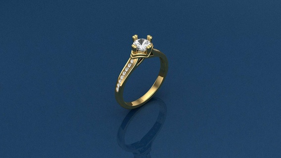 single stone side colastr ring fancy rings man jewelry design best diamond engagement wedding gold good great printable precious fashion sapphire shining gem 3d print model - Mito3D