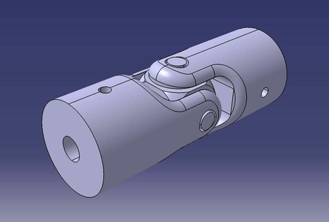 solteiro universal junta gimbal modelo barco hélice eixo 3d print model - Mito3D