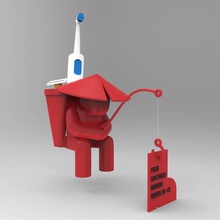 sinksherman escova de dentes limpa pote a casa banho divertido deco dagomerlin 3d print model - Mito3D