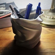 sinosoidal spiral vase art office pencil cup math 3d print model - Mito3D