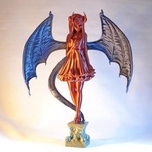 sin art demon devil wings fantasy sculpture statue female character 3d print model - Mito3D