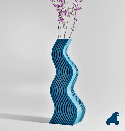sinuoso vaso modo interior projeto flor plantar arte decoração decorativo simples fácil designer presente jardim inovativa impressão 3d print model - Mito3D