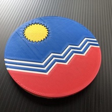 sioux cascate bandiera sottobicchieri sottobicchiere coozie bevanda Siouxfalls Sud Dakota sd dakota dyi tavolo nazione 3d print model - Mito3D