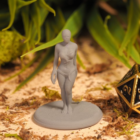 siren - tabletop miniature game humanoid creature woman stl file 3d model mini fantasy warhammer gloomhaven pathfinder critical role gaming rpg dnd dungeons dragons 3D print model - Mito3D