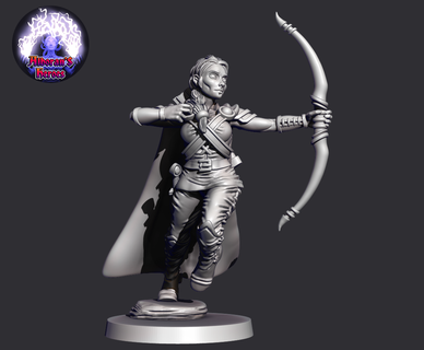 sisterhood- ranger - 28mm miniature tabletop wargame game role boardgame hobby rpg character archer set thief scout 3d print model - Mito3D