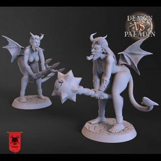 sithis - demon vs paladin 3dminiature dnd dndcharacter dndminiature tabletop 3dprinting figurine fantasy ttrpg rpg boardgame highdetail games toys miniatures figurines aarakocra 3d print model - Mito3D