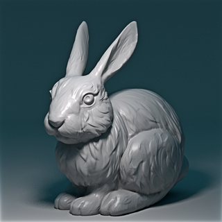 sitting bunny supports needed bunny sitting animal figurine statue sculpture miniature easter cute toy  3d print model - Mito3D