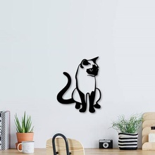 sitting cat wall decoration art indoor printing 3d 2d home room living animal 3d print model - Mito3D