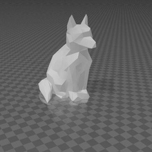 sitting dog  dog wolf wolfhound wolf chin-assis 3d print model - Mito3D