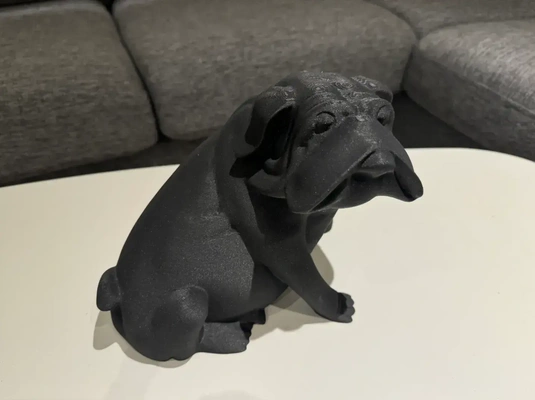 sitzung hund zuhause haus dekoration statue figur kunst zahl marmor beschädigen 3d print model - Mito3D