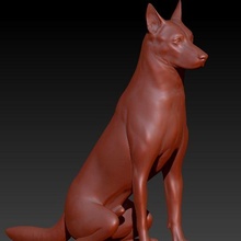 sentado perro cuerda anillo masculino colgado 3d print model - Mito3D