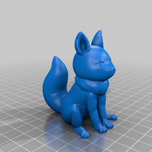 sentado Raposa jogos animal figura vulpina animais 3d print model - Mito3D