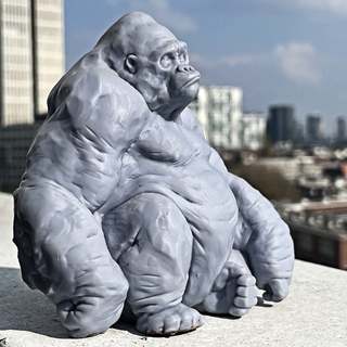 sitting gorilla Art ape figurine miniature sculpture dnd toy animal decoration primate home 3d print model - Mito3D