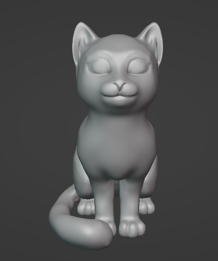 seduta gattino gatto 3d modello stampa arte carina animali domestici 3D print model - Mito3D