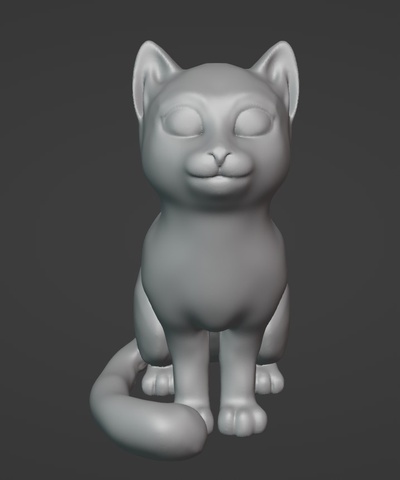 seduta gattino gatto 3d modello stampa arte carina animali domestici 3d print model - Mito3D