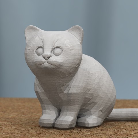 sitting kitten free various 3D print model - Mito3D