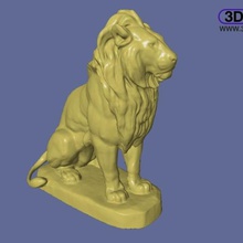 sitting lion sculpture art 3d scan animal photogrammetry statue scans replicas 3d print model - Mito3D