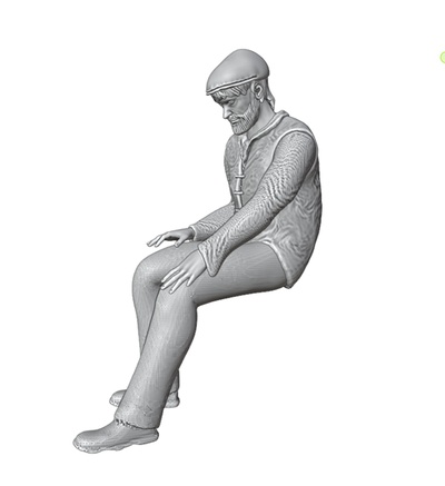 oturma adam 1 donanma heykelcik doğuş diyorama 3d print model - Mito3D