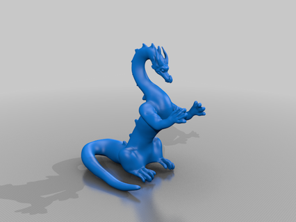 sitting noodle dragon cute dragons creatures art imaginary legends characters 3d print model - Mito3D