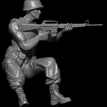 sitting soldier shooting 3d print model - Mito3D