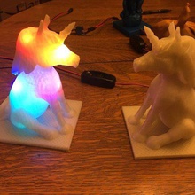 seduta unicorno di luce notturna casa arredamento sonno arcobaleno mitico magico la lampada horn mobili bambino letto animale 3d print model - Mito3D