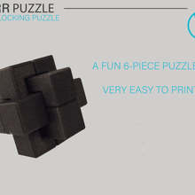 six pièces en ronce de - puzzle jeu la conception amusant jouet burr verrouillage 3d print model - Mito3D