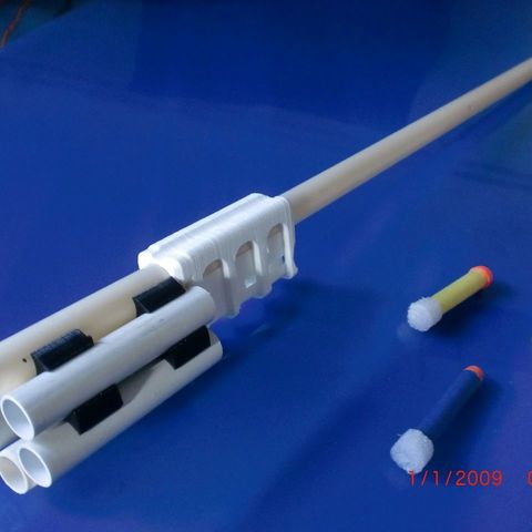 seis disparo de la pistola aire gadget juguete el revólver 6 disparos golpe dart 3D print model - Mito3D