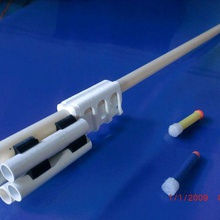 seis disparo de la pistola aire gadget juguete el revólver 6 disparos golpe dart 3d print model - Mito3D