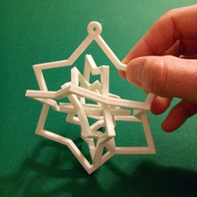 seis de balanceo estrellas adorno casa art navidad la decoración geometría cardán el giroscopio makerbotornaments ornamento pla estrella árbol invierno 3d print model - Mito3D