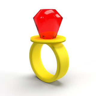 size 4 3d printable ringpop inspired ring printed customizable jewelry diy gem guard party favors playful multi-part model 3d print model - Mito3D