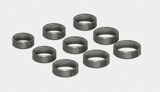 Talla prueba Rammstein amor anillos vida 3d print model - Mito3D