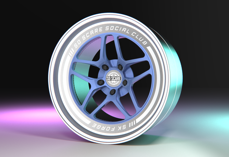 sk x soscare violet rims wheels stance 1 24 scalemodel 3d print model - Mito3D