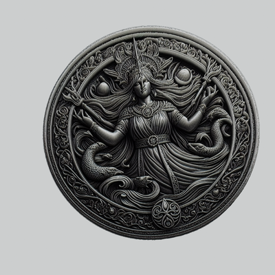 skadi mythology god medallion art norse locket thor odin pendant 3d print model - Mito3D