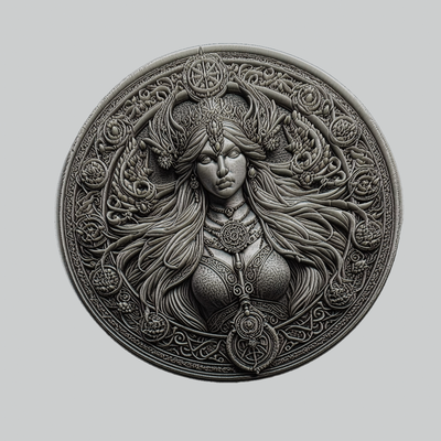 skadi mitologia deus medalhão arte nórdico thor odin pingente 3d print model - Mito3D