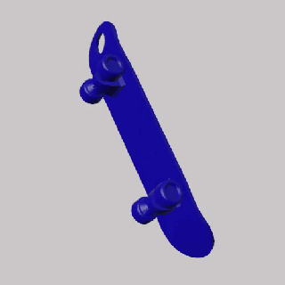 skateboard portachiavi pendente orecchino 3d print model - Mito3D