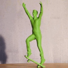 skater ollie art sk8 trick skateboard character statue sport fun 3d print model - Mito3D