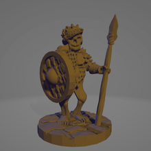 skeletal northman sentry game miniature 28mm 30mm viking valhalla draugr spearman skeleton undead warrior barbarian dnd rpg 3d print model - Mito3D