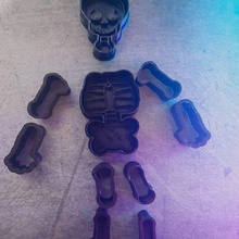 scheletro osso cranio giorno morto Halloween biscotto biscotti muffa 3d print model - Mito3D