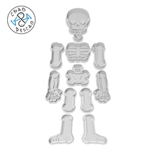 scheletro Halloween biscotto taglierina fondente polimero argilla gadget Pasticcino cottura compleanno glassatura 3d print model - Mito3D