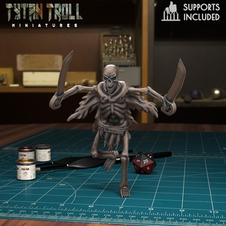 skeleton 04 pre-supported Game zombie undead fantasy tytantroll miniatures sculpting dnd skeletons warrior deadly 3d print model - Mito3D