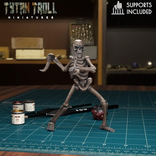 skeleton 05 pre-supported Game zombie undead fantasy tytantroll miniatures sculpting dnd skeletons warrior deadly 3d print model - Mito3D