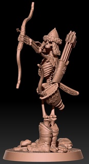 esqueleto arquero 3 juego rpg jdr jeu papel guerra fantasía fantástico esqueletos mort vivants caballería 3d print model - Mito3D