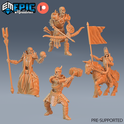 skeleton army set dnd miniature tabletop miniatures gaming monster 3d model rpg dndminis stl file game epic-miniatures dndminiatures 3dprint 3dminiature printedminis 3dprinting dungeon fantasy roleplaying dragon warrior undead pre-supported 3d print model - Mito3D