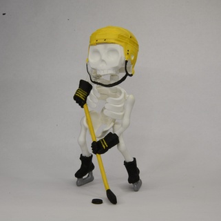 esqueleto articulado hockey flexi cráneo campo jugador flexible 3d print model - Mito3D