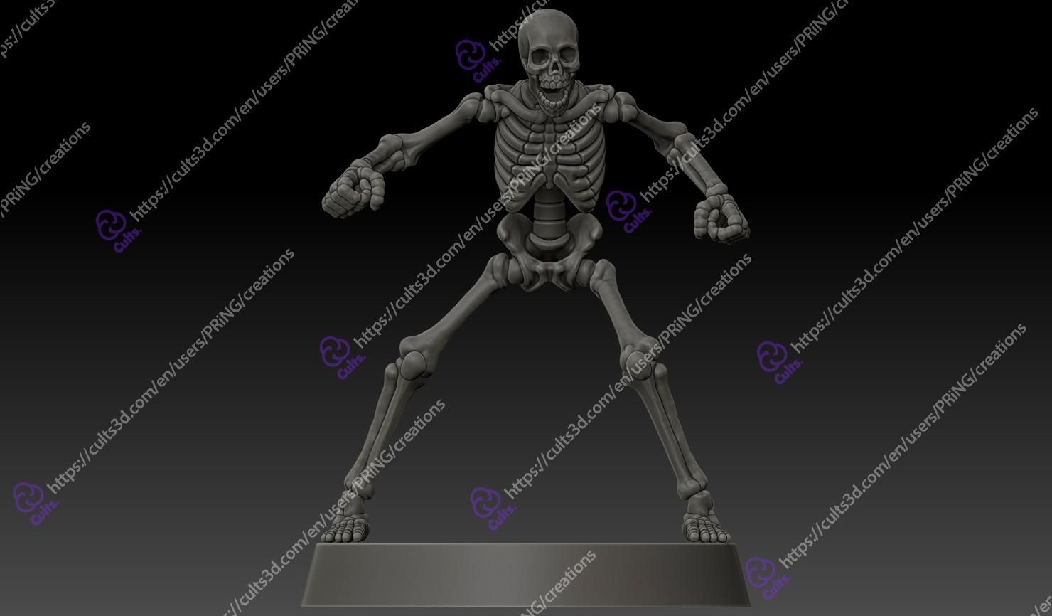Skelett Knochen einstellen Schädel Diorama Sigma Nekromund Fantasie Miniatur Charakter Spiel Tischplatte 3D print model - Mito3D