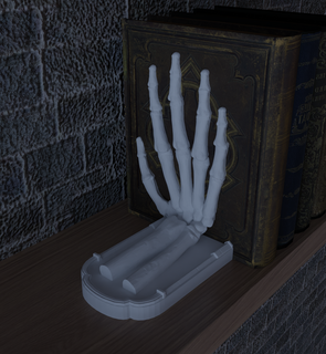 squelette serre livres main gothique décoration tombeau pierre tombale 3d print model - Mito3D