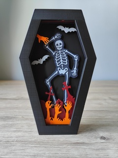 squelette cercueil boîte Halloween ombre 3d print model - Mito3D
