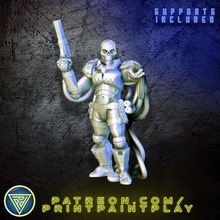 skeleton commandos captain gun roleplay rpg undead scifi 32mm command starfinder miniature tabletop monster 3d print model - Mito3D